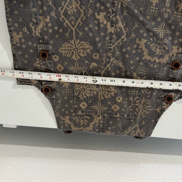 Easel Patterned Overalls in Gray and Cream Medium - Picture 6 of 7